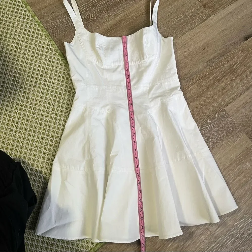 GIOVANNI BEDIN Godet Flared Cotton Mini Dress In White